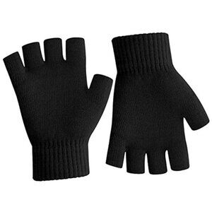 Fingerless Gloves for Women Men Winter Knitted Half Finger Mittens Warm Typing